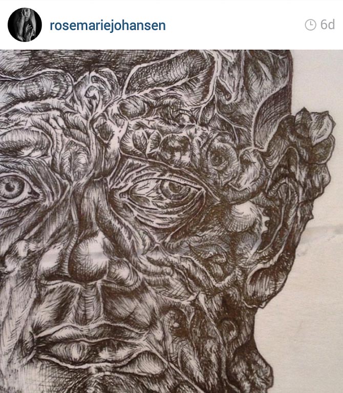 Et skud fra Instagram - af noget der er tegnet i hånden af dagens kvinde. 
